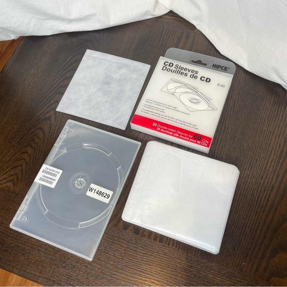 New Hipce CD Sleeves DVD Protector Insert Sleeves Double Sided LOT Office Travel